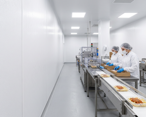 hygienische-wandafwerking-foodproductie-FRP Hygiënische wandafwerking foodproductiebedrijf FRP HACCP