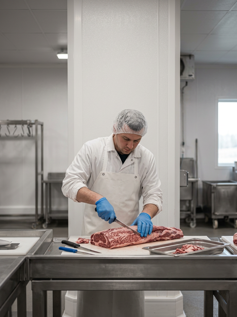 vleesverwerker of slager voor frp wand wonderboard