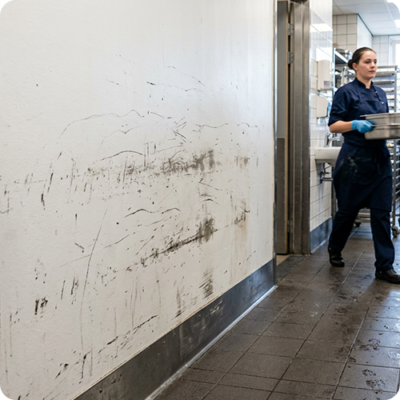 Horeca keuken schade wand tegels