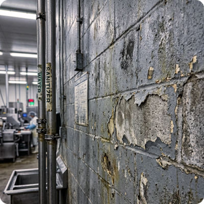 industriele slachterij coating verf bladderen