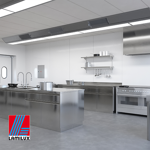 FRP wandafwerking systeem plafond zwart wit haccp foodsafe
