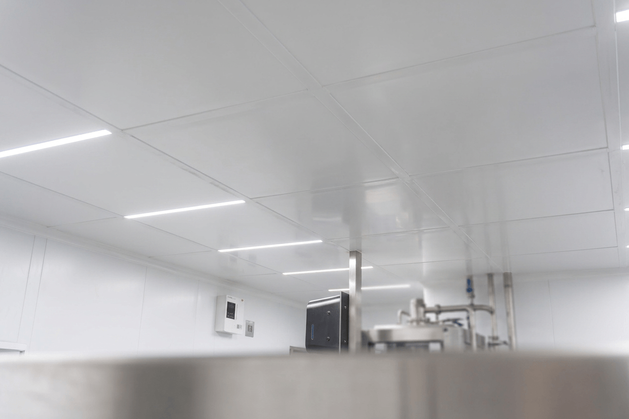blog-plafondafwerking-productie Hygiënisch plafondafwerking in productieruimte