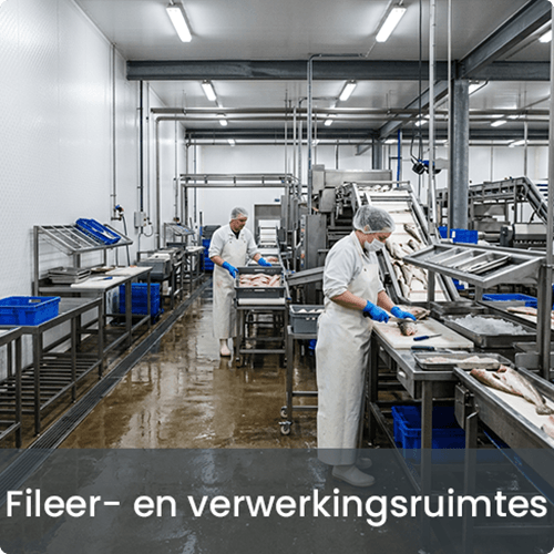 Hygiënische wandafwerking verwerkingsruimte visverwerking HACCP